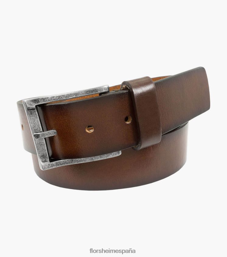 albert cinturón de cuero genuino Florsheim unisexo LPVB4P541 accesorios marrón/cereza - Imagen 1