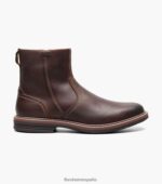 bota norwalk con cremallera lateral y puntera lisa Florsheim hombres LPVB4P59 calzado marrón ch - Imagen 2