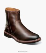 bota norwalk con cremallera lateral y puntera lisa Florsheim hombres LPVB4P59 calzado marrón ch