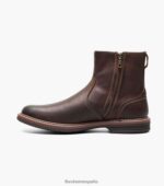 bota norwalk con cremallera lateral y puntera lisa Florsheim hombres LPVB4P59 calzado marrón ch - Imagen 5