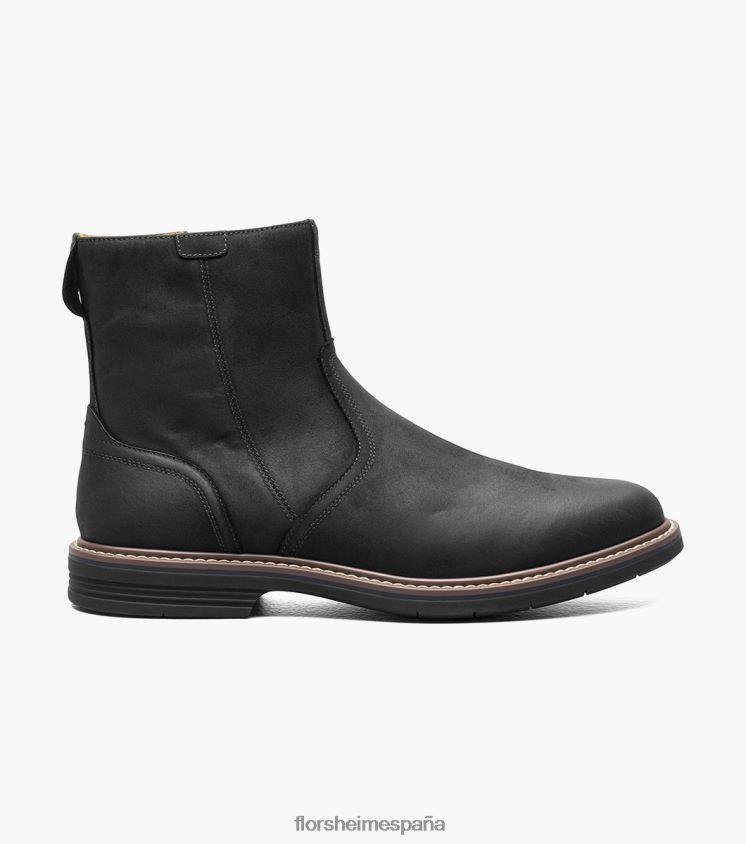 bota norwalk con cremallera lateral y puntera lisa Florsheim hombres LPVB4P61 calzado ch negro - Imagen 2