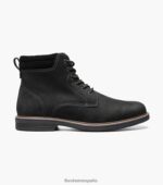 bota norwalk con puntera lisa y cordones Florsheim hombres LPVB4P79 calzado nubuck negro - Imagen 2