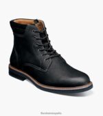 bota norwalk con puntera lisa y cordones Florsheim hombres LPVB4P79 calzado nubuck negro
