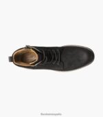 bota norwalk con puntera lisa y cordones Florsheim hombres LPVB4P79 calzado nubuck negro - Imagen 4