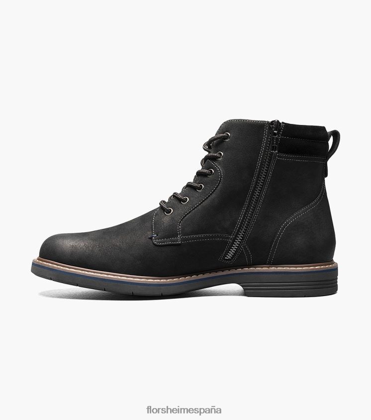 bota norwalk con puntera lisa y cordones Florsheim hombres LPVB4P79 calzado nubuck negro - Imagen 5