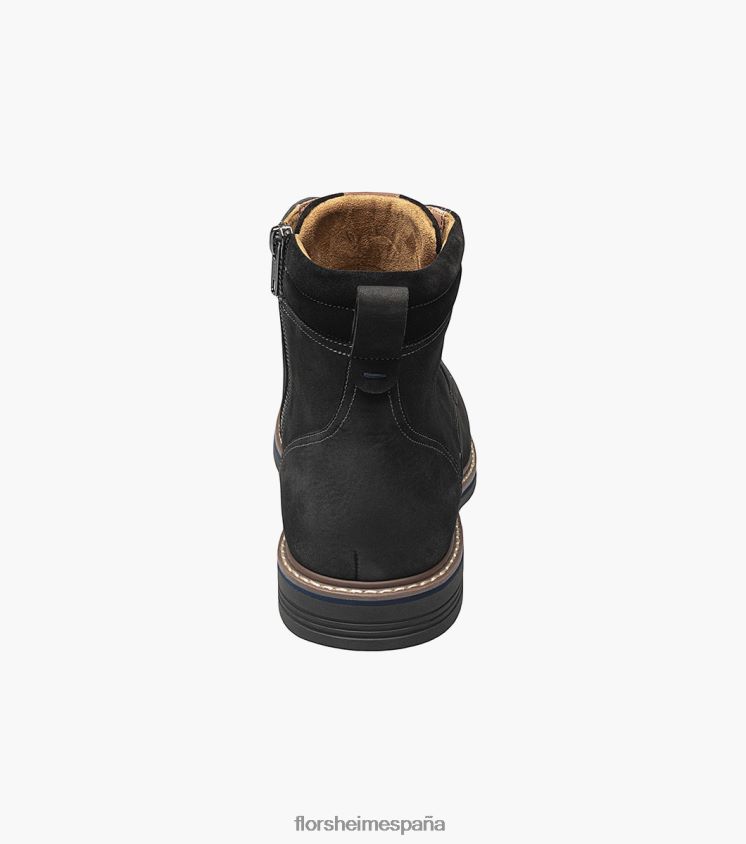 bota norwalk con puntera lisa y cordones Florsheim hombres LPVB4P79 calzado nubuck negro - Imagen 7