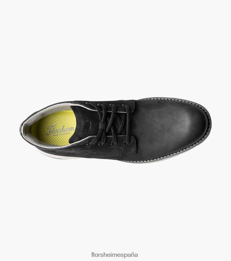 botas chukka frenzi con puntera lisa Florsheim hombres LPVB4P32 calzado nubuck negro - Imagen 5