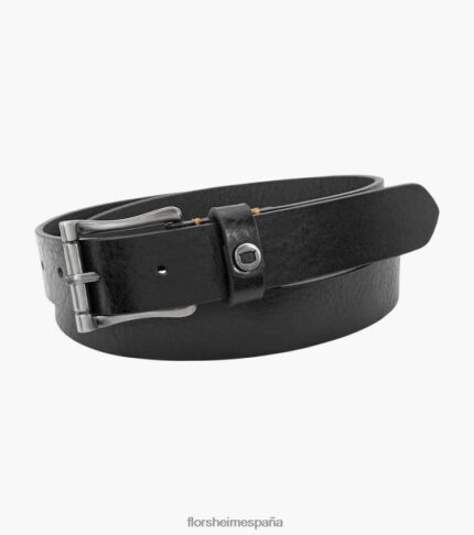 cinturón con broca de cuero estilo sillín gilmore Florsheim unisexo LPVB4P553 accesorios negro