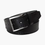 cinturón de cuero genuino Vallon Florsheim unisexo LPVB4P547 accesorios negro