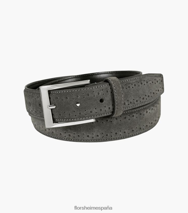 cinturón de gamuza genuina de la suerte Florsheim unisexo LPVB4P516 accesorios gris - Imagen 1