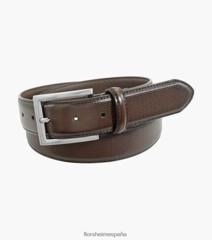 cinturón sinclair de piel perforada Florsheim unisexo LPVB4P549 accesorios marrón