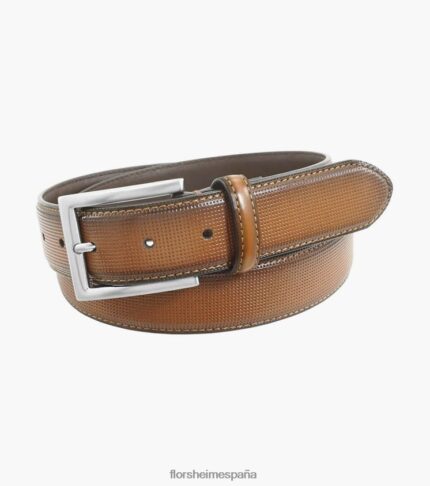 cinturón sinclair de piel perforada Florsheim unisexo LPVB4P550 accesorios coñac
