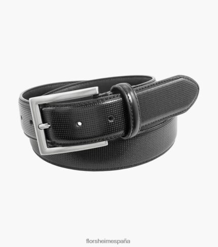 cinturón sinclair de piel perforada Florsheim unisexo LPVB4P551 accesorios negro