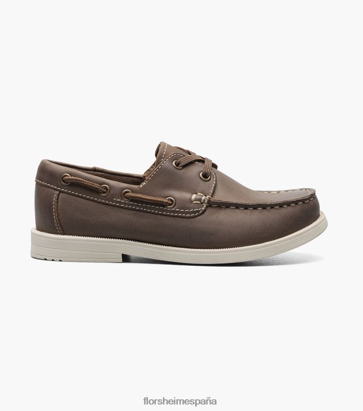 croquet jr. zapato náutico con punta de mocasín Florsheim niños LPVB4P422 calzado marrón ch - Imagen 2