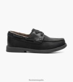 croquet jr. zapato náutico con punta de mocasín Florsheim niños LPVB4P423 calzado nubuck negro - Imagen 2