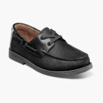croquet jr. zapato náutico con punta de mocasín Florsheim niños LPVB4P423 calzado nubuck negro