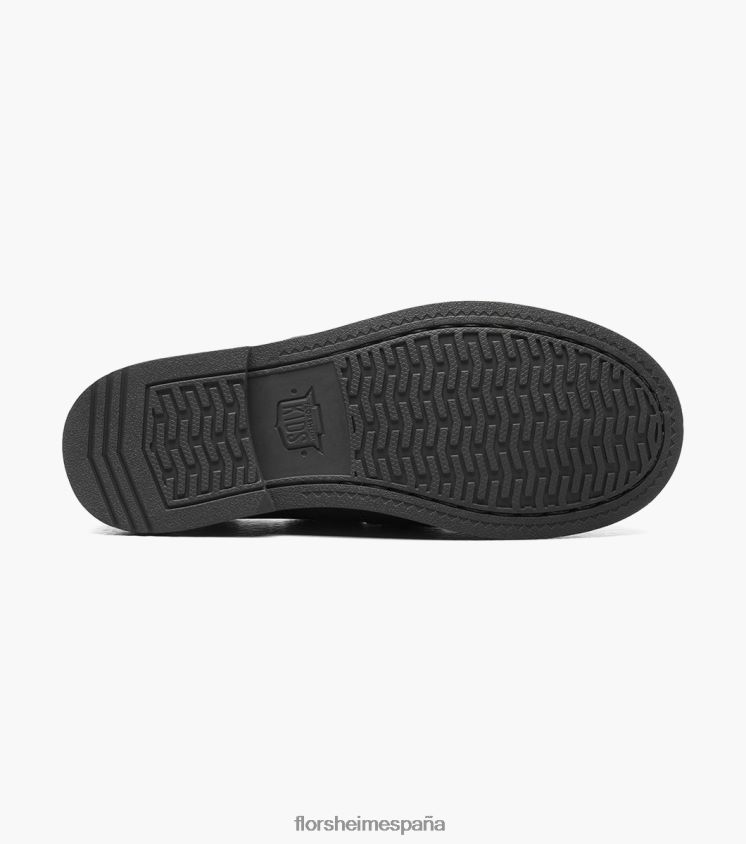 croquet jr. zapato náutico con punta de mocasín Florsheim niños LPVB4P423 calzado nubuck negro - Imagen 3