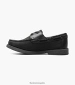 croquet jr. zapato náutico con punta de mocasín Florsheim niños LPVB4P423 calzado nubuck negro - Imagen 5