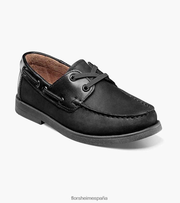 croquet_jr_zapato_nautico_con_punta_de_mocasin_florsheim_ninos_lpvb4p423_calzado_nubuck_negro.jpg croquet jr. zapato náutico con punta de mocasín Florsheim niños LPVB4P423 calzado nubuck negro - Imagen 1