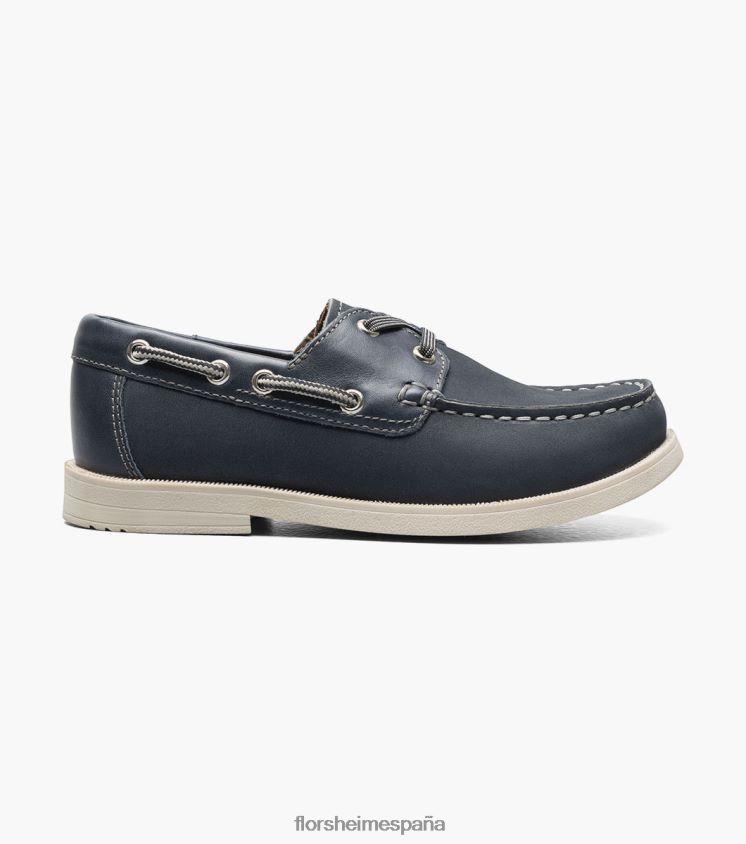 croquet jr. zapato náutico con punta de mocasín Florsheim niños LPVB4P425 calzado nubuck azul marino - Imagen 2