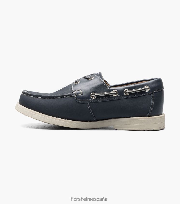 croquet jr. zapato náutico con punta de mocasín Florsheim niños LPVB4P425 calzado nubuck azul marino - Imagen 5