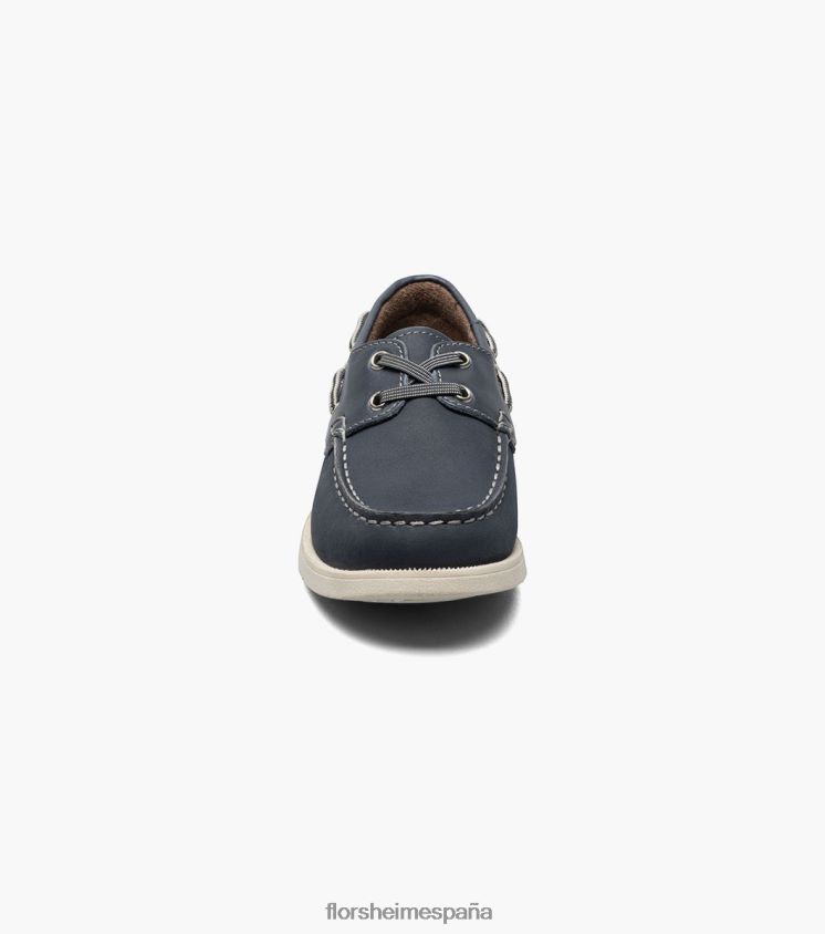 croquet jr. zapato náutico con punta de mocasín Florsheim niños LPVB4P425 calzado nubuck azul marino - Imagen 6