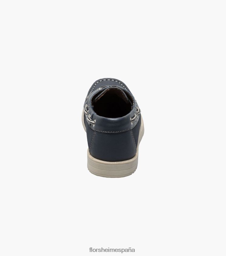 croquet jr. zapato náutico con punta de mocasín Florsheim niños LPVB4P425 calzado nubuck azul marino - Imagen 7