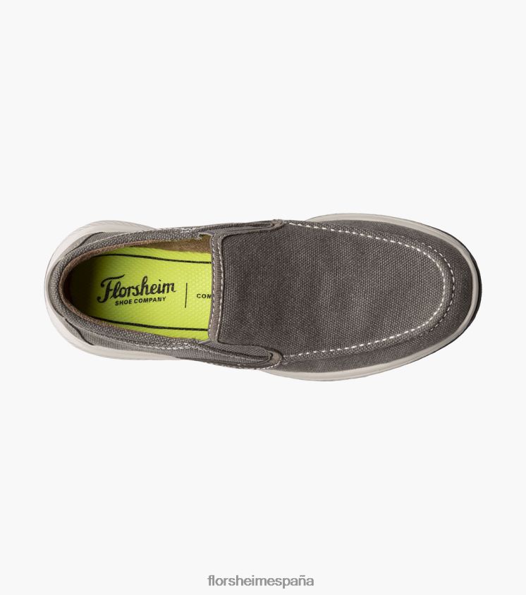 empresa jr. slip veneciano de lona Florsheim niños LPVB4P482 calzado gris - Imagen 4