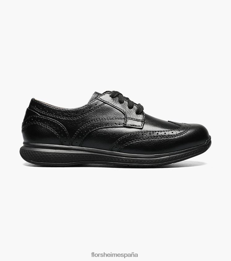 grandes lagos jr. oxford de punta de ala Florsheim niños LPVB4P443 calzado negro - Imagen 2