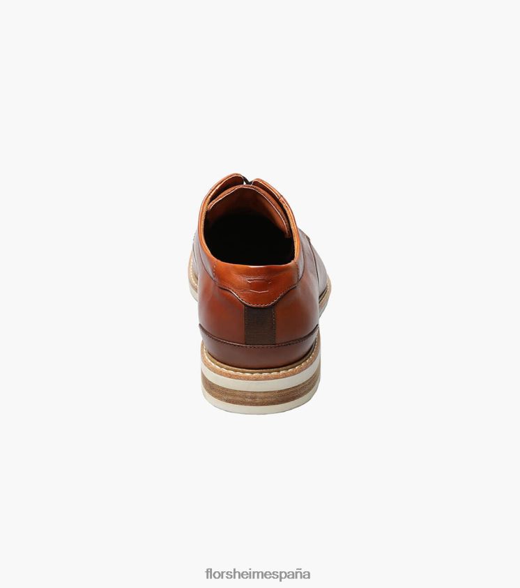 highland puntera lisa oxford Florsheim hombres LPVB4P323 calzado coñac - Imagen 7