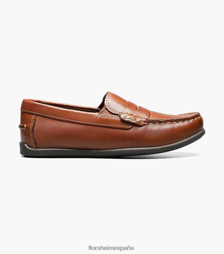 jaspe jr. conductor del penique del dedo del pie del moc Florsheim niños LPVB4P435 calzado bronceado silla de montar - Imagen 2