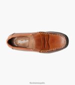 jaspe jr. conductor del penique del dedo del pie del moc Florsheim niños LPVB4P435 calzado bronceado silla de montar - Imagen 4
