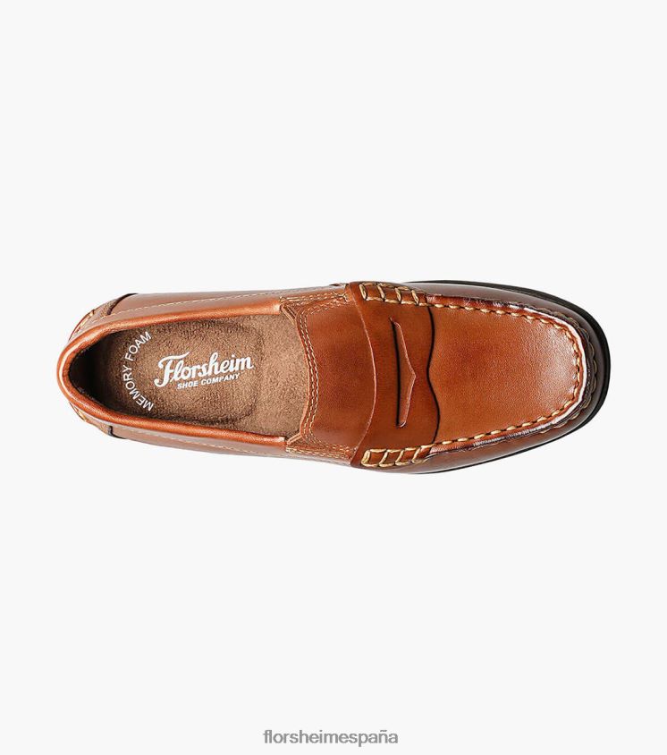 jaspe jr. conductor del penique del dedo del pie del moc Florsheim niños LPVB4P435 calzado bronceado silla de montar - Imagen 4