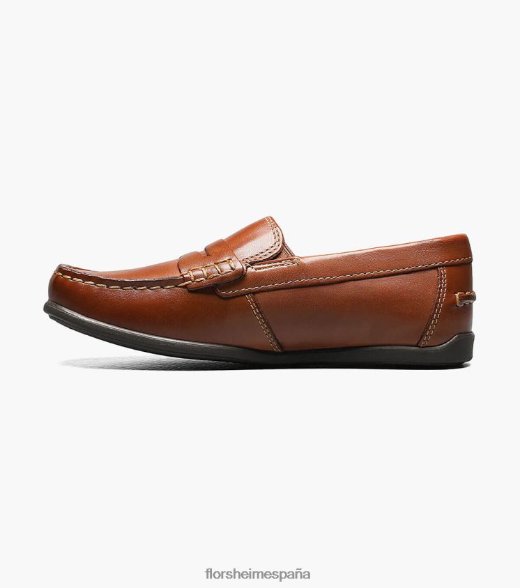 jaspe jr. conductor del penique del dedo del pie del moc Florsheim niños LPVB4P435 calzado bronceado silla de montar - Imagen 5