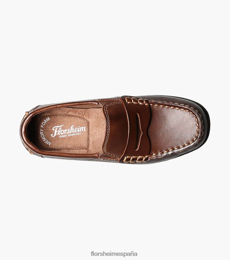 jaspe jr. conductor del penique del dedo del pie del moc Florsheim niños LPVB4P437 calzado marrón - Imagen 4