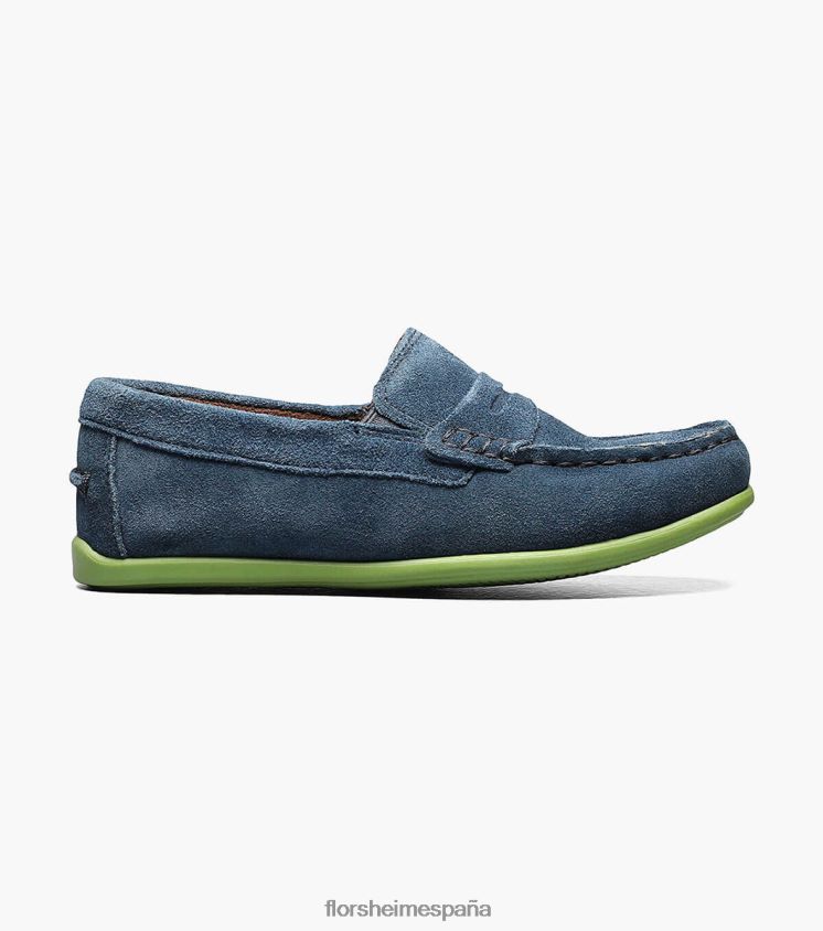 jaspe jr. conductor del penique del dedo del pie del moc Florsheim niños LPVB4P438 calzado ante azul - Imagen 2