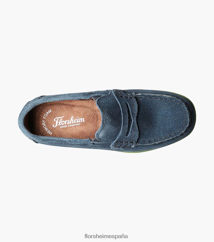 jaspe jr. conductor del penique del dedo del pie del moc Florsheim niños LPVB4P438 calzado ante azul - Imagen 4