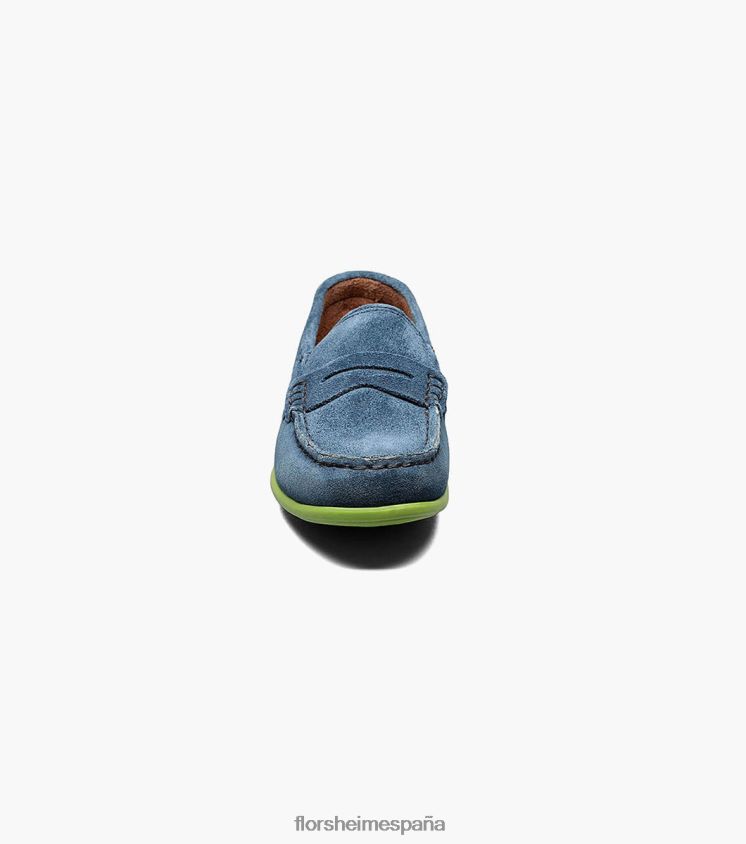 jaspe jr. conductor del penique del dedo del pie del moc Florsheim niños LPVB4P438 calzado ante azul - Imagen 6