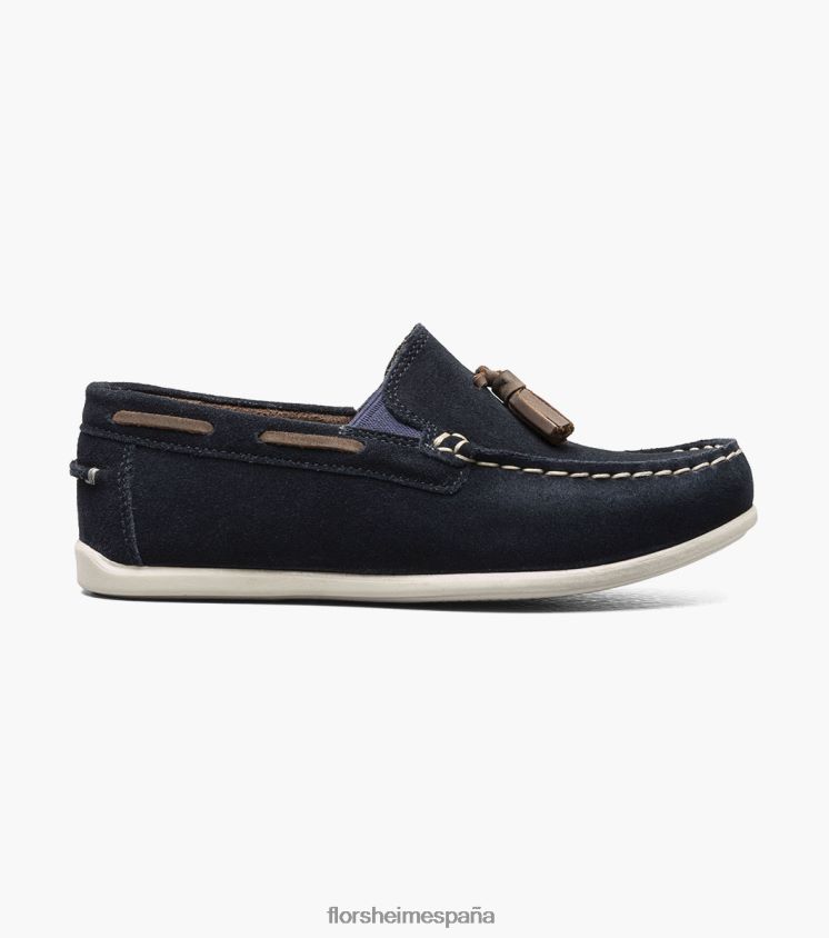jaspe jr. mocasines con borlas y puntera moc Florsheim niños LPVB4P476 calzado ante azul marino - Imagen 2