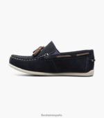 jaspe jr. mocasines con borlas y puntera moc Florsheim niños LPVB4P476 calzado ante azul marino - Imagen 5