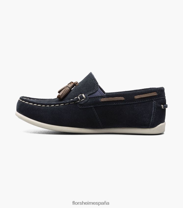 jaspe jr. mocasines con borlas y puntera moc Florsheim niños LPVB4P476 calzado ante azul marino - Imagen 5