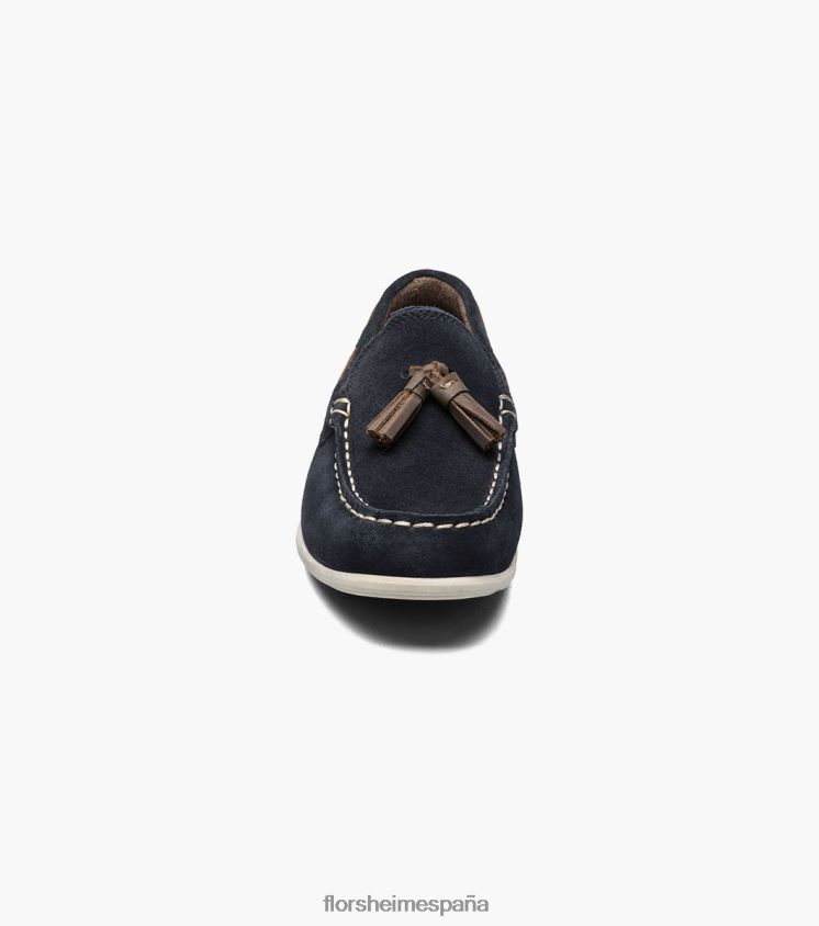 jaspe jr. mocasines con borlas y puntera moc Florsheim niños LPVB4P476 calzado ante azul marino - Imagen 6