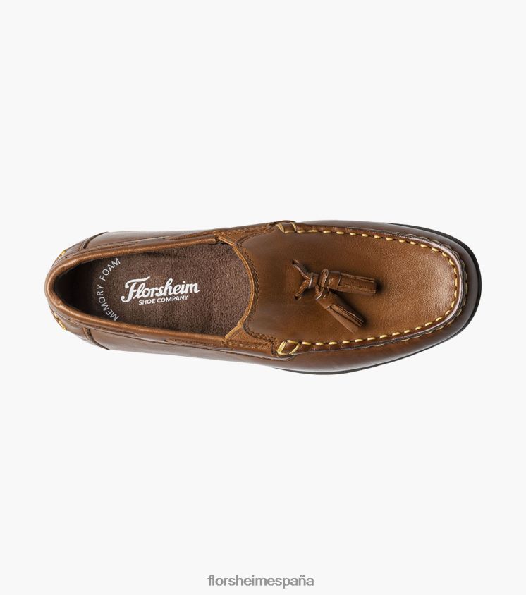 jaspe jr. mocasines con borlas y puntera moc Florsheim niños LPVB4P477 calzado bronceado silla de montar - Imagen 4