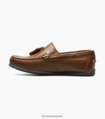 jaspe jr. mocasines con borlas y puntera moc Florsheim niños LPVB4P477 calzado bronceado silla de montar - Imagen 5