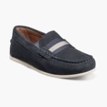 jaspe jr. mocasines con correa en la punta del mocasín Florsheim niños LPVB4P426 calzado ante azul marino
