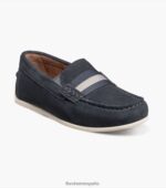 jaspe jr. mocasines con correa en la punta del mocasín Florsheim niños LPVB4P426 calzado ante azul marino