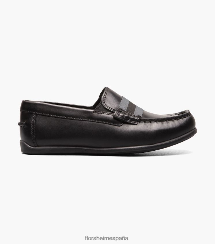 jaspe jr. mocasines con correa en la punta del mocasín Florsheim niños LPVB4P428 calzado negro - Imagen 2