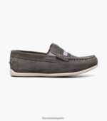 jaspe jr. mocasines con correa en la punta del mocasín Florsheim niños LPVB4P429 calzado ante gris - Imagen 2