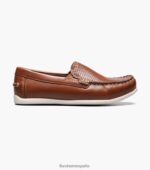 jaspe perf jr. mocasines venecianos con punta de mocasín Florsheim niños LPVB4P467 calzado bronceado silla de montar - Imagen 2