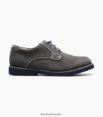 Kearny Jr. oxford de punta plana Florsheim niños LPVB4P462 calzado ante gris - Imagen 2